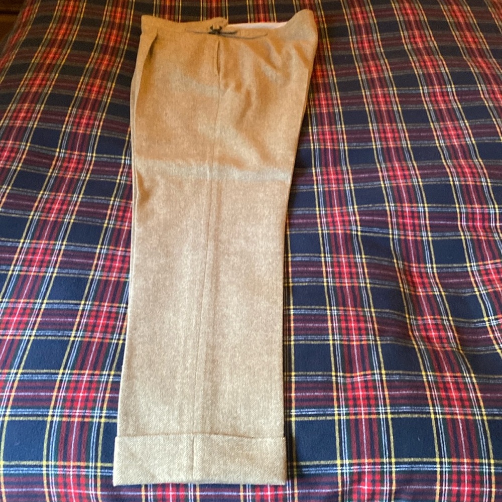 Scavini trousers in wool herringbone tweed.